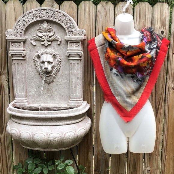 VTG Festive, bright Square Scarf Fruit arrangement motif - Picture 3 of 11